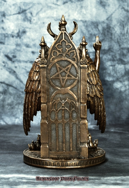 Hexenshop Dark Phönix Baphomet auf Thron Figur